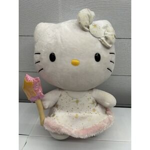 TY‎ LARGE 12 inch Hello Kitty Gold Star Dress w/ Star Fairy Wand